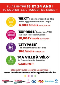 Task Force « Mobilité inondations » : des options de Mobilité pour les jeunes entre 18 et 24 ans